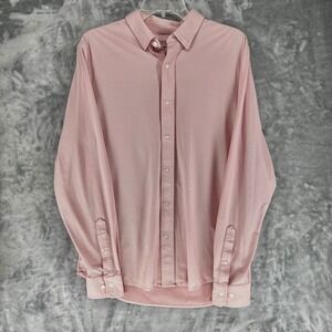 RHONE Mens M Pink Long Sleeve Button Down Shirt Performance Casual Stretch